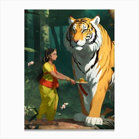 Tiger In The Forest Canvas Print