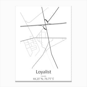 Loyalist,Canada Minimalist Map Canvas Print