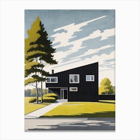 Minimalist Modern House Illustration (38) Canvas Print