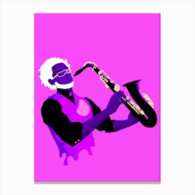 Jazzy Man Art Prints Illustration Purple Canvas Print