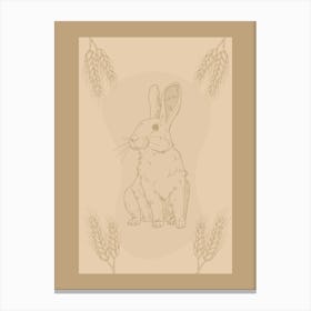 Rabbit With Wheat 1 Canvas Print