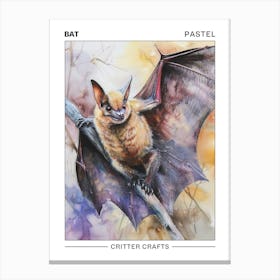 Bat Pastel Watercolour 2 Poster Canvas Print