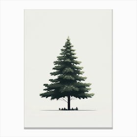 Fir Tree Pixel Illustration 3 Canvas Print