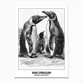 Penguin Feeding Their Chicks Poster 8 Canvas Print