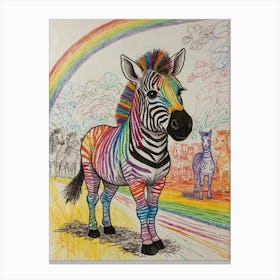 Rainbow Zebra 7 Canvas Print