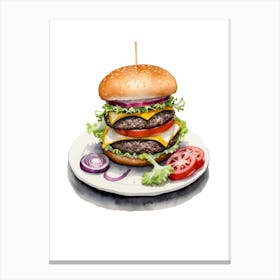 Hamburger Illustration Canvas Print