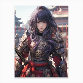 Asian Girl Holding Sword Canvas Print