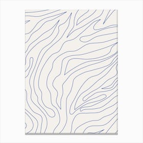 Minimal Abstract Cream White And Blue Canvas Print