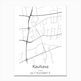 Kauhava,Finland Minimalist Map Canvas Print