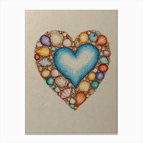 Heart Of Seashells 1 Canvas Print