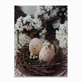 Easter Eggs In A Nest 4 Canvas Print