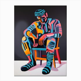 Man Sitting On A Chair 1 Canvas Print