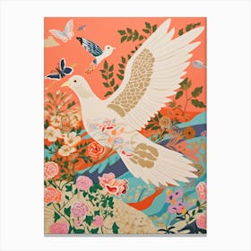 Maximalist Bird Painting Dove 3 Canvas Print