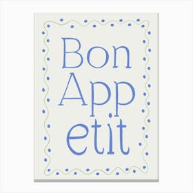 Bon Appetit blue and green Canvas Print