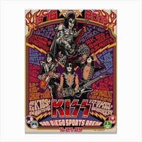 Kiss Concert Poster San Diego 2009 Canvas Print