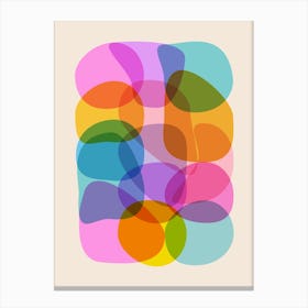 Cute Fun Colorful Bright Abstract Geometric Shapes Canvas Print