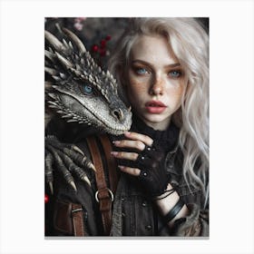 Girl With A Dragon 7 Canvas Print