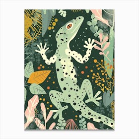 Forest Green Moorish Gecko Abstract Modern Illustration 4 Canvas Print