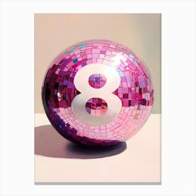 Pink Disco Ball Canvas Print