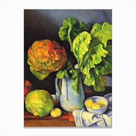 Lettuce 3 Cezanne Style vegetable Canvas Print