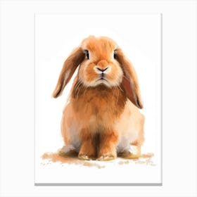 English Lop Rabbit Nursery Illustration 4 Canvas Print