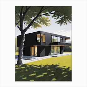 Minimalist Modern House Illustration (62) Canvas Print