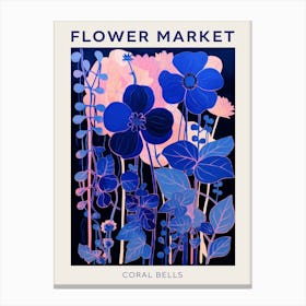 Blue Flower Market Poster Coral Bells Canvas Print