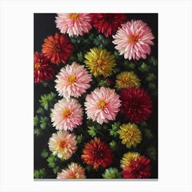 Chrysanthemums Still Life Oil Painting Flower Canvas Print