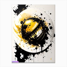 Gold And Black Splatter Canvas Print