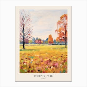 Autumn City Park Painting Phoenix Park Dublin 1 Poster Canvas Print