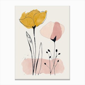 Port Louis Flower Market Boho Minimalist Style Canvas Print