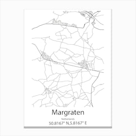 Margraten,Netherlands Minimalist Map Canvas Print