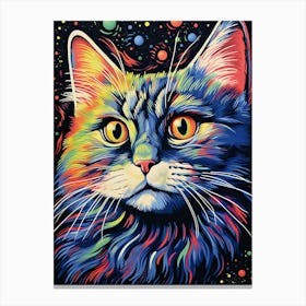 Quantum Purrx, Psychedelic Cats series Canvas Print