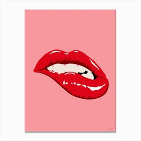 Lip Bite Canvas Print