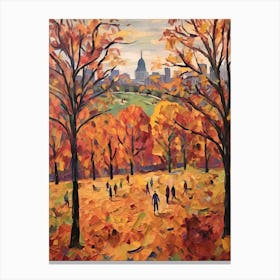 Autumn City Park Painting Greenwich Park London Canvas Print