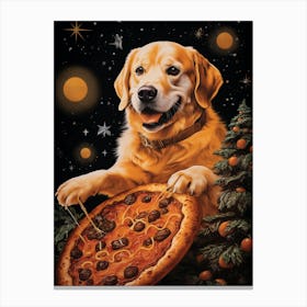 Golden Retriever Pizza Canvas Print