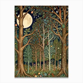 William Morris Forest At Night 7 Canvas Print