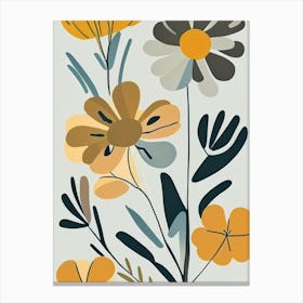 Marigold Wildflower Modern Muted Colours 2 Canvas Print