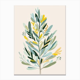 Cypress Tree Flat Illustration 8 Canvas Print