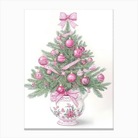 Pink Christmas Tree 1 Canvas Print