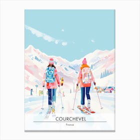Courchevel   France, Ski Resort Poster Illustration 0 Canvas Print