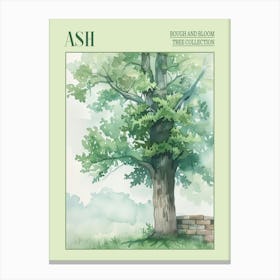Ash Tree Atmospheric Watercolour Painting 2 Poster Canvas Print