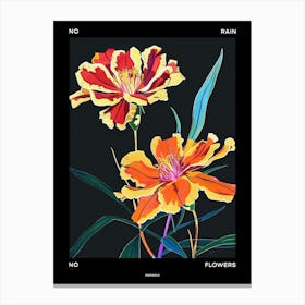 No Rain No Flowers Poster Marigold 4 Canvas Print