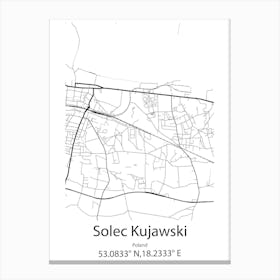 Solec Kujawski,Poland Minimalist Map Canvas Print