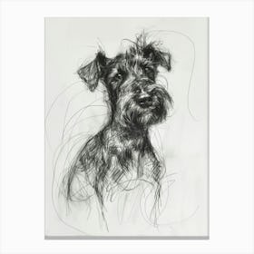  Lakeland Terrier Dog Charcoal Line 1 Canvas Print