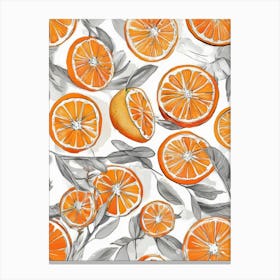 Oranges And Leaves 3 Canvas Print