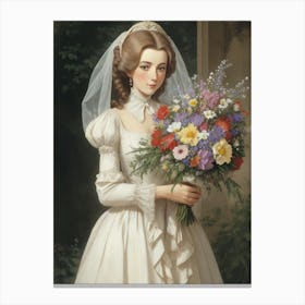 Bride With A Bouquet Canvas Print