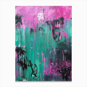 Pink And Black Abstract Painting 1 Canvas Print