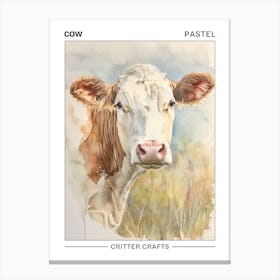 Cow Pastel Watercolour 2 Poster Canvas Print