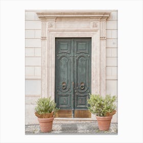 Vintage Door In Rome Canvas Print